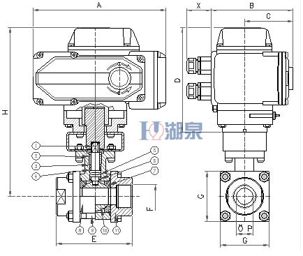 電動絲扣球閥Q911F-16P型號，圖片，原理